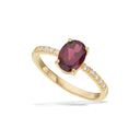 Ring rhodolit/cubic zir. 8 kt.