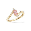 Ring rosa/hvid cubic zir. 8 kt.
