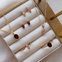 Ring rosa/hvid cubic zir. 8 kt.