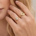 Ring roset cubic zir. 8 karat guld
