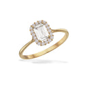 Ring roset baguette cubic zir. 8 kt.