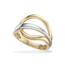 2 farvet 8 karat guld ring
