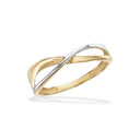 8 karat guld og hvidguld ring