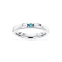 Grace Ring 14 kt. hv. 1x0,07 blå topas