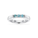 Grace Ring 14 kt. hv. 3x0,07 blå topas
