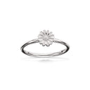 Ring marguerit lille 7,5 mm. sølv hvid