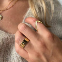 Ring bispe plissé sølv fg.