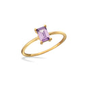 Ring lilla baguette cubic zir. sølv fg.