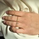 SoHo ring baguette rainbow cubic zir. sølv fg.