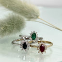 Diana ring roset 0,11 H-W/SI-safir 14 kt.