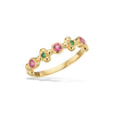 SoHo ring grøn/pink cubic zir. sølv fg.