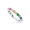 SoHo ring rainbow cubic zir. sølv rh.