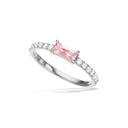 SoHo ring hvid/rosa cubic zir. sølv rh.