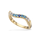 SoHo ring mixed blå cubic zir. sølv fg.
