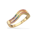 SoHo ring rainbow cubic zir. Sølv rforgyldt
