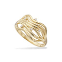 Ring cubic zir. sølv forgyldt