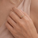 *Ring rosa/hvid cubic zir. sølv fg.