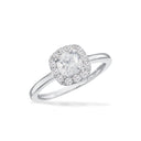 *Ring roset cubic zir. sølv rh.