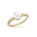*Ring perle cubic zir. sølv fg.