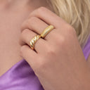 *Ring sølvforgyldt chunky