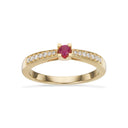 Kleopatra Queen ring rubin+0,12 H-W/SI 14 k
