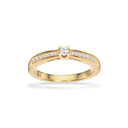 Kleopatra Queen ring 0,05+0,10 H-W/SI 14 kt