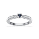 Kleopatra Queen ring safir+0,12 H-W/SI 14 kt hvidguld