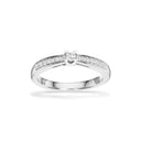 Kleopatra Queen ring 0,05+0,10 H-W/SI 14 kt hvidguld
