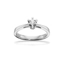 Prinsesse ring 0,15 H-W/VVS 14 kt hvidguld