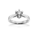 Prinsesse ring 0,45 H-W/VVS 14 kt hvidguld