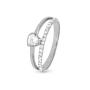 Sparkling Love Ring - Blankpoleret Sterling Sølv m. 20 Hvide Cubic Zirkonia