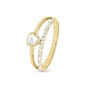 Sparkling Love Ring - Blankpoleret Forgyldt Sterling Sølv m. 20 Hvide Cubic Zirkonia