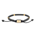 SON armbånd mat sort hematit og stål IP gold