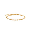 SON armbånd stål IP gold, anker facet 16+3cm