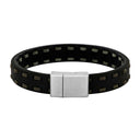 SON armbånd sort m/grå kalveskind 19cm