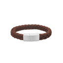 SON armbånd brun m. flettet kalveskind