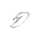 14 kt. hvidguld ring åben dråbe i siderne med brillant.