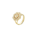 Marguerit ring 5+7.5mm - Forgyldt sølv - 907027-M
