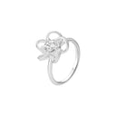 Ring med blomst og zirk. 925