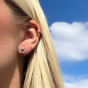 Square Øreringe Sky Blue Topas - Sølv