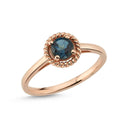 14kt. DARLING ring med londonblå topas