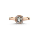 14kt. GRACE Ring med cushion-cut Grøn ametyst 5mm + 0,10ct. W-si