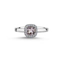 14kt. GRACE Ring med cushion-cut Pink ametyst 5mm + 0,10ct. w-si