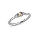 14kt. Champagne ring med 0,15ct.champagne + 0,06ct. W-si