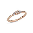 14kt. Champagne ring med 0,15ct.champagne + 0,06ct. W-si
