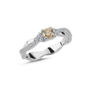 14kt Champagne ring med 0,25ct. champagne + 0,16ct. W-si