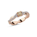14kt Champagne ring med 0,25ct. champagne + 0,16ct. W-si