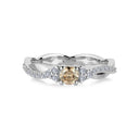 14kt Champagne ring med 0,25ct. champagne + 0,16ct. W-si