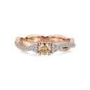 14kt Champagne ring med 0,25ct. champagne + 0,16ct. W-si