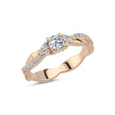 14 karat rosaguld Champagne ring med 0,25ct. + 0,16ct. W-si